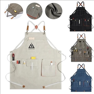 Unisex Chef Apron Cross Back Straps Apron With Pockets
